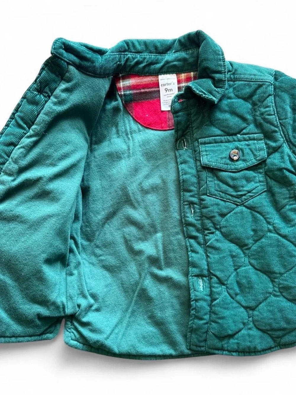 Carter's Quilted Teal Button-Front Toddler Jacket